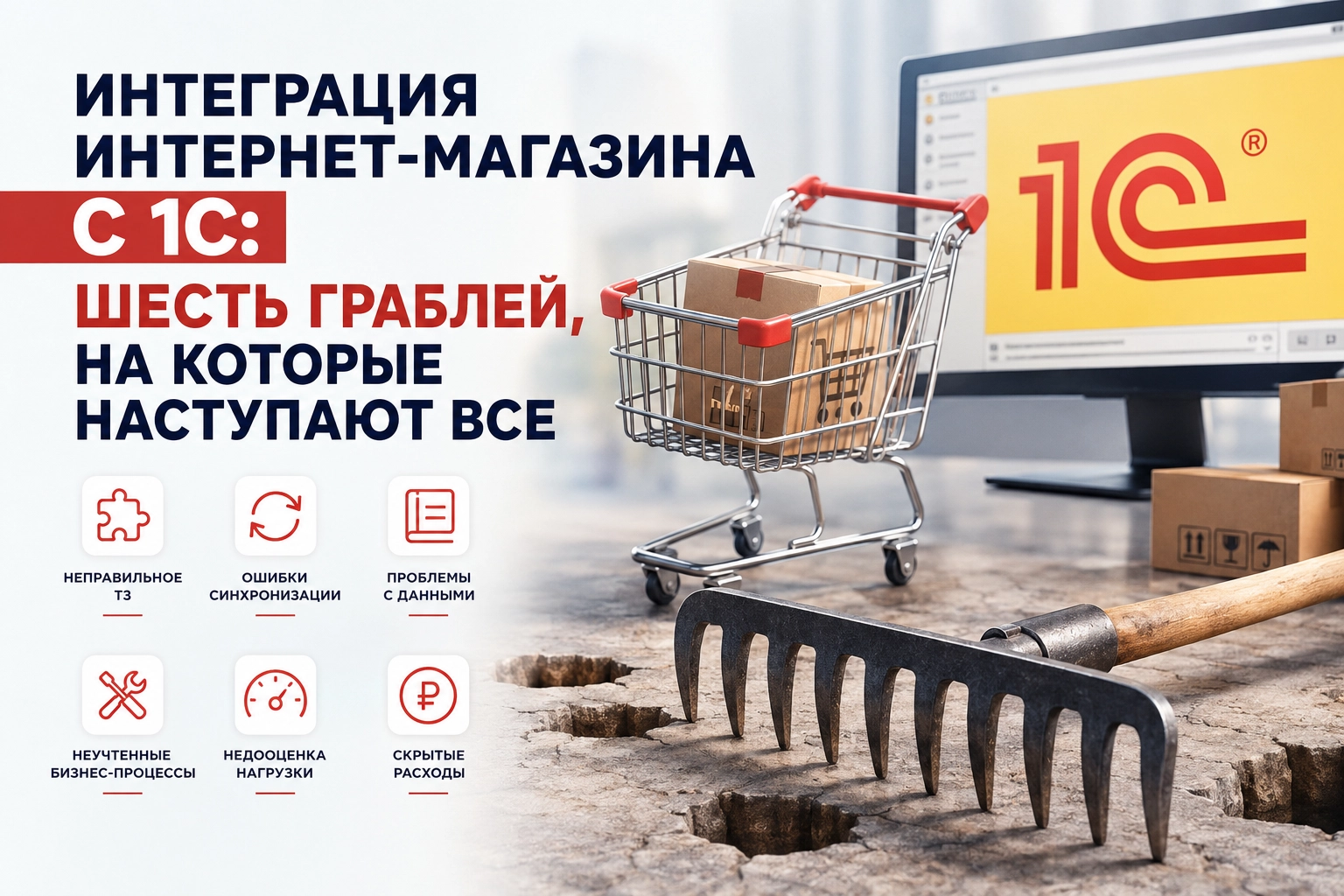 Интеграция интернет-магазина с 1С: шесть граблей, на которые наступают все