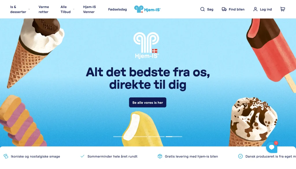 Разработали интернет-магазин на Shopify для датского бренда мороженого